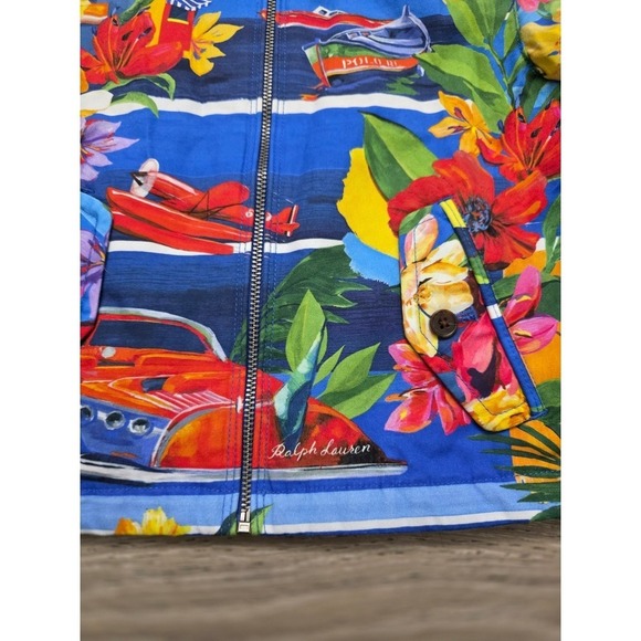 Polo Ralph Lauren Kids Multi Color Tropical Scene Zip Up Jacket Size 3T - Picture 4 of 7